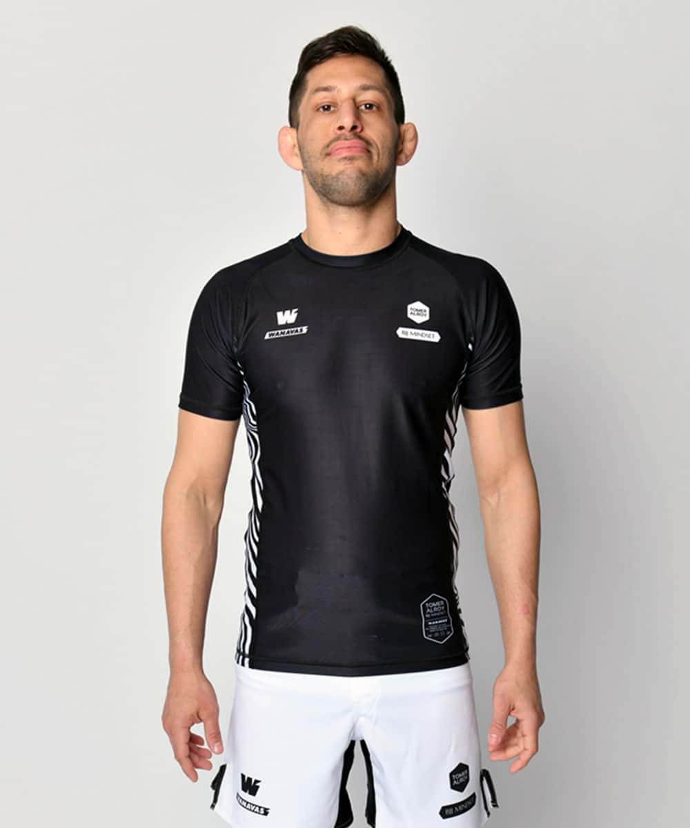 BJJ Mindset Short Sleeve Black Rash Guard