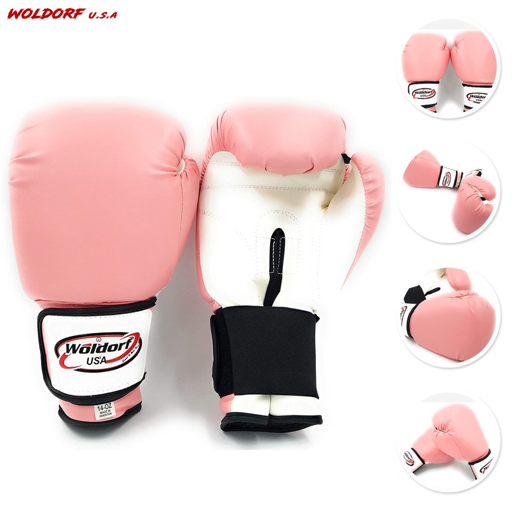 Woldorf USA Pink Boxing Gloves for Men and Women Training Gloves