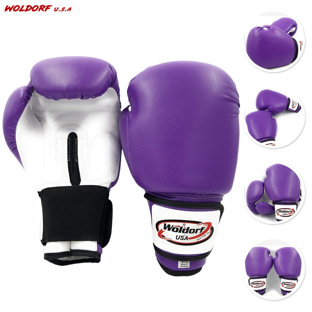 Woldorf USA Men and Women Training Fighting Sports Purple Boxing Gloves