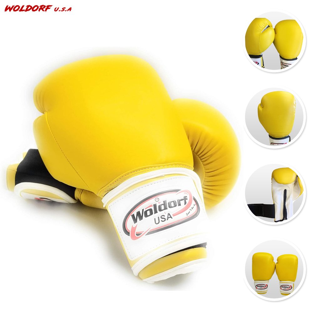 Boxing Gloves In Vinyl Yellow Training Gloves