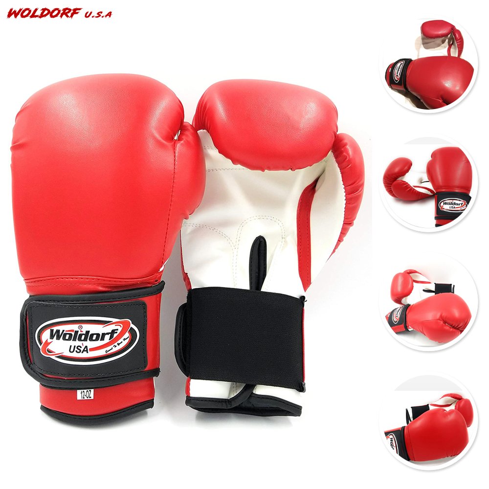 Woldorf USA Boxing Bag Gloves in Vinyl 4oz RED