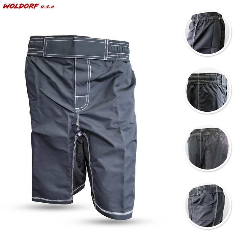 SATIN MMA SHORTS IN BLACK