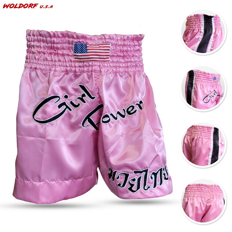 POWER GIRL MUAY THAI SHORTS IN SATIN