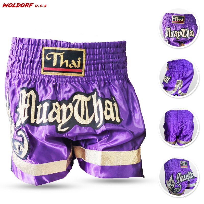 MUAY THAI SHORTS SPECIAL CUTT LETTERS PURPLE