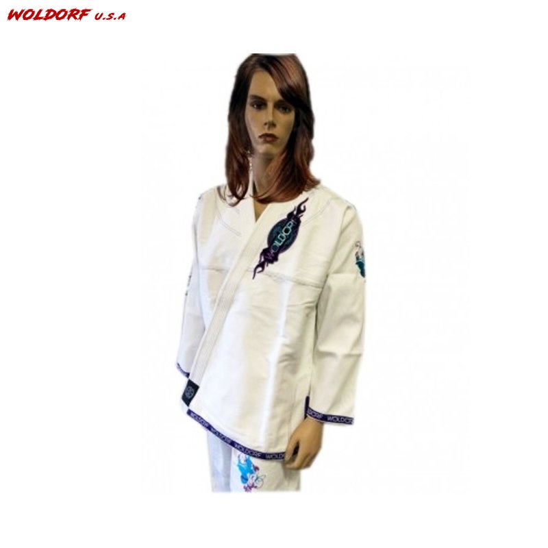 Woldorf USA Pearl Weave BJJ Kimono for Women (White)