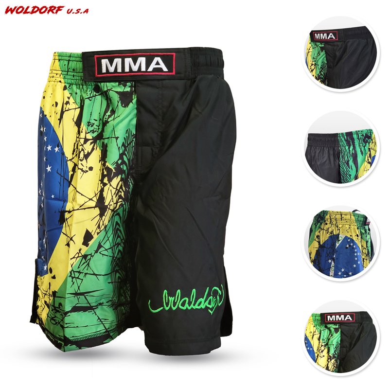 MMA SHORTS IN POLYESTER BRAZILIAN FLAG