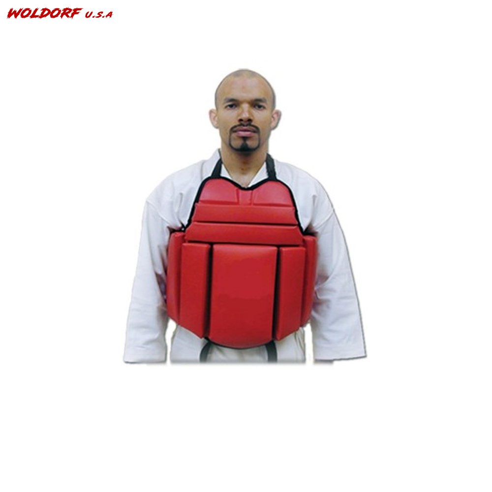 Sparring chest guard in synthetic leather