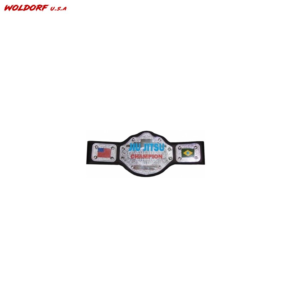 jiu jitsu championship belt with flags on sides….