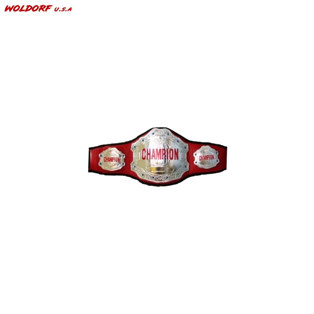 Thick Champion Title Belt Silver Chrome Plated Stones