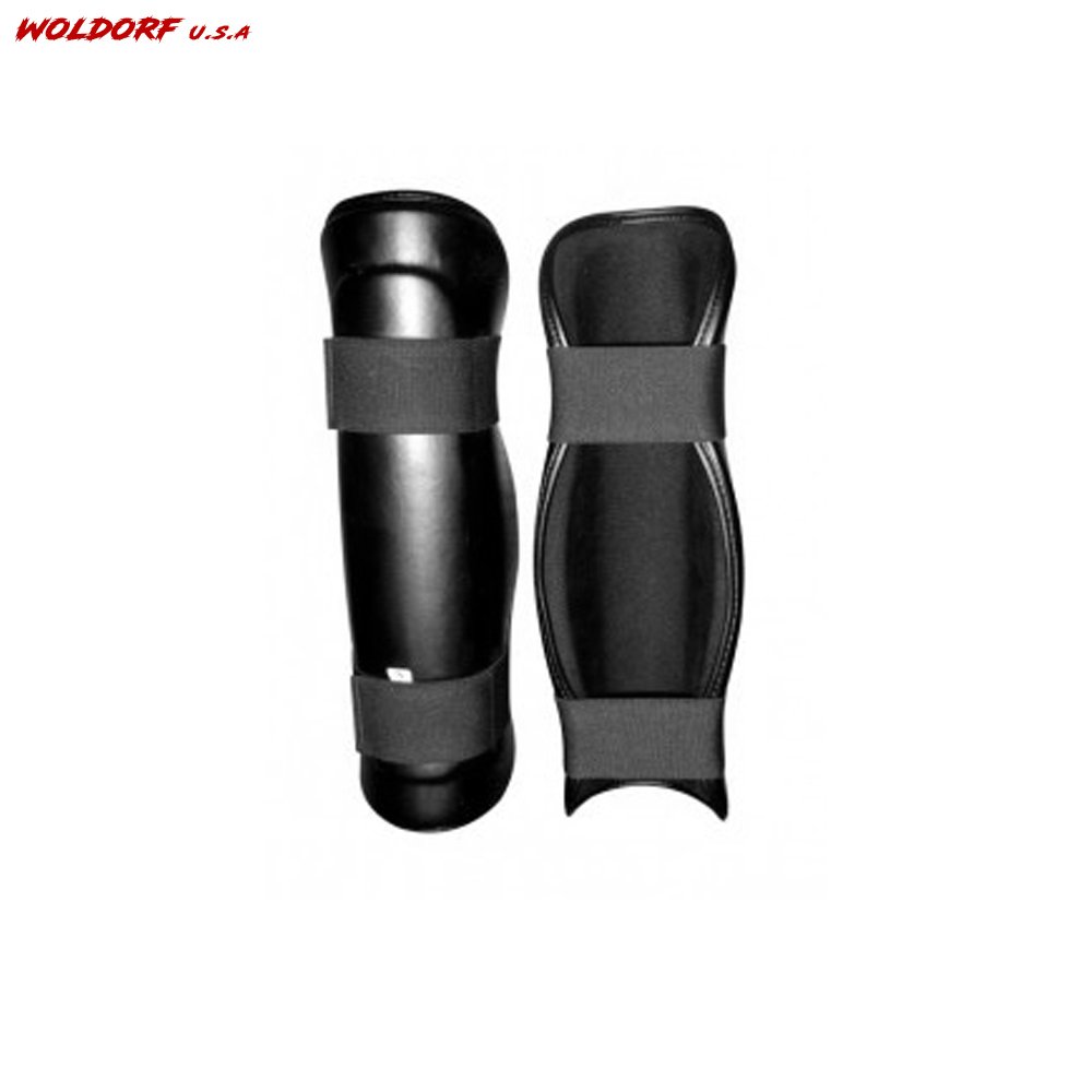 Sparring shin guards in vinyl, heavy padded