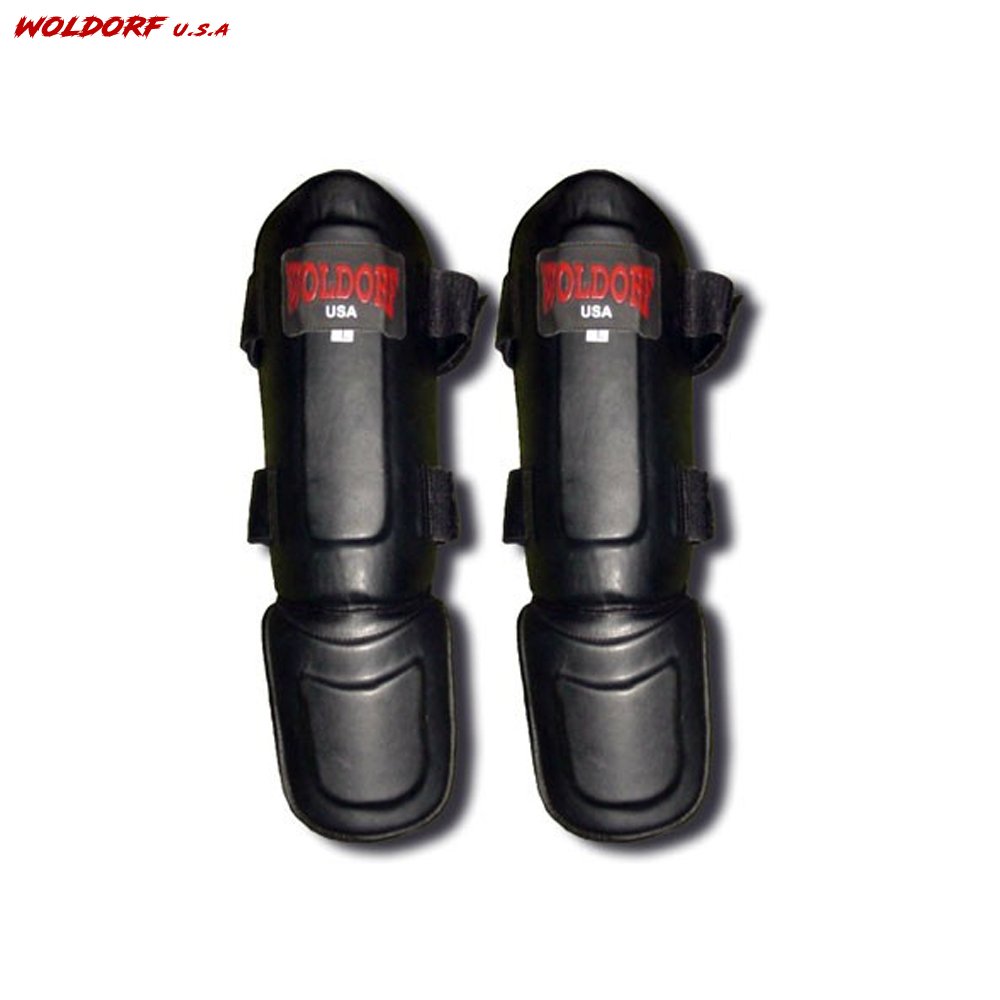 sparring shinguard with step in highy density leather