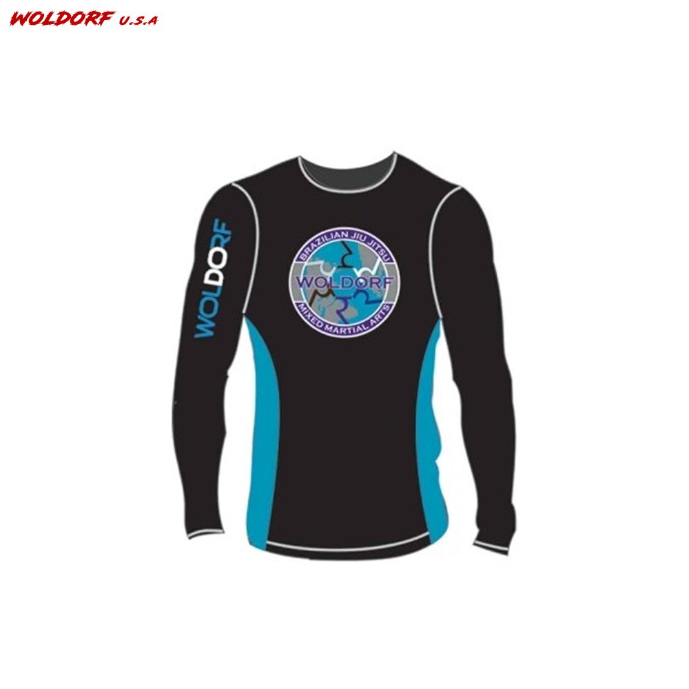 Sublimation Rash Guard in Black/Blue