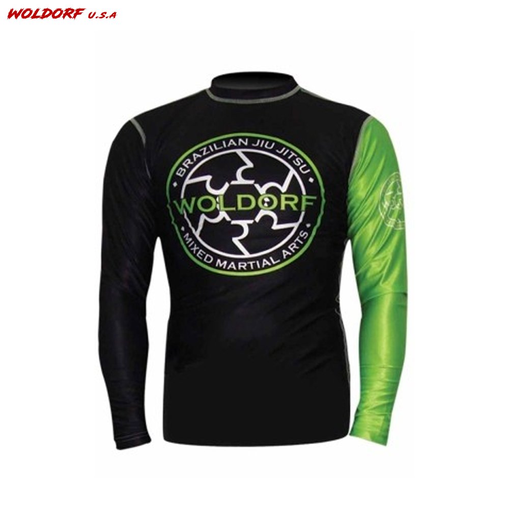 Sublimation Rash Guard Black/Lime Green