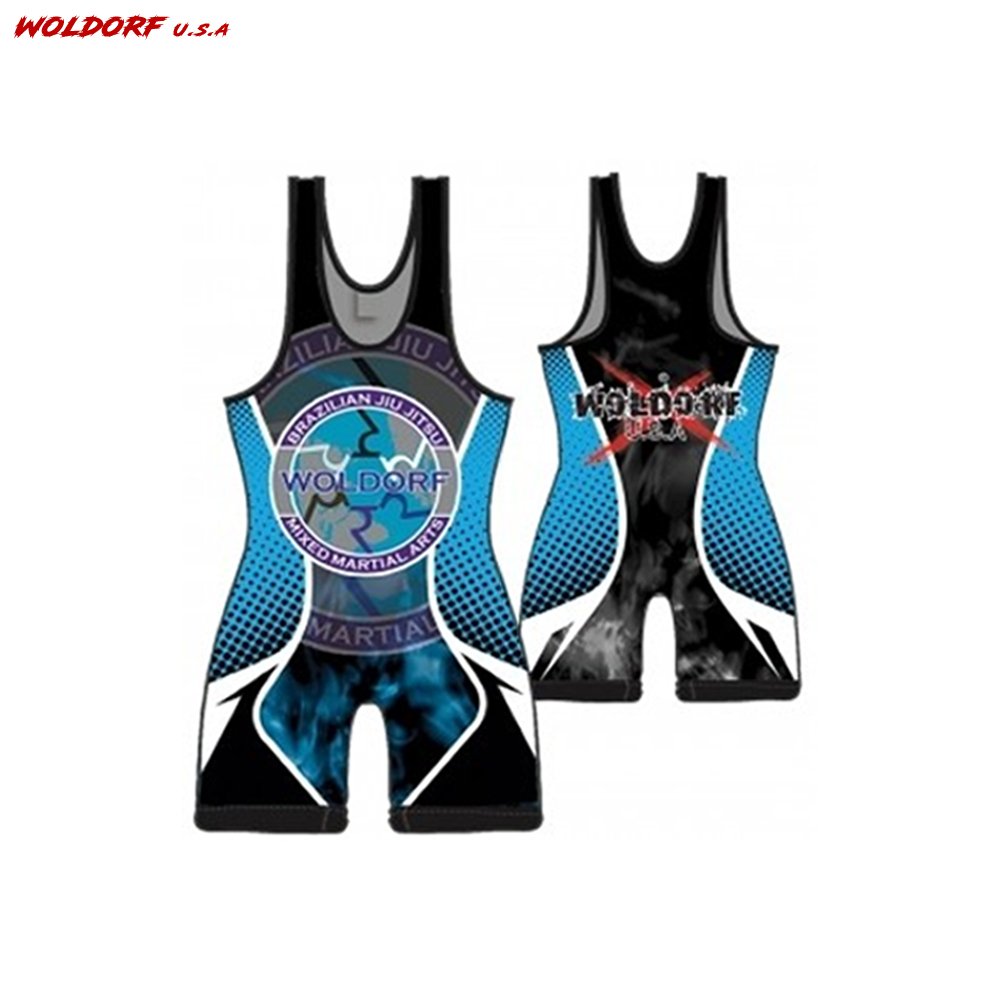 Wrestling Singlet (Black/Blue)