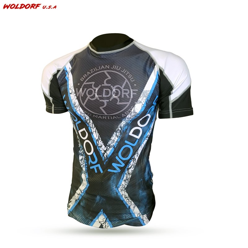 Woldorf USA Sublimation Rash Guard Blk/Blue