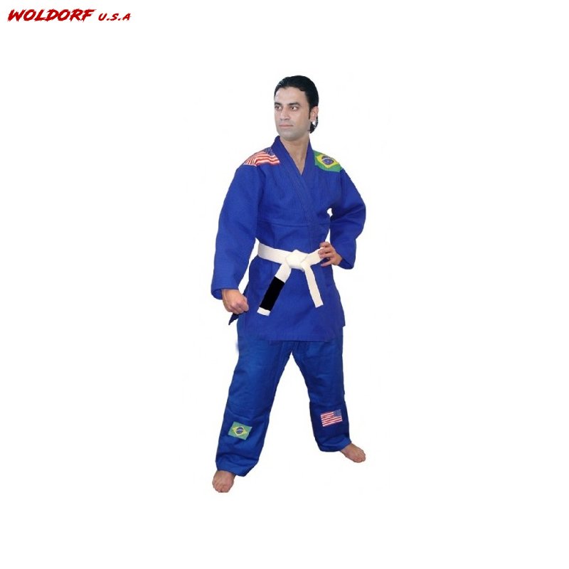 Woldorf USA Gold Weave Jiu Jitsu Uniform (Blue)