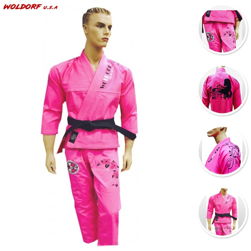BJJ Jiu Jitsu Kimono Pearl Weave Gi for Women, Competition, Pink