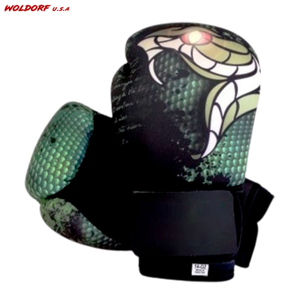 Washable Boxing Gloves Green Snake