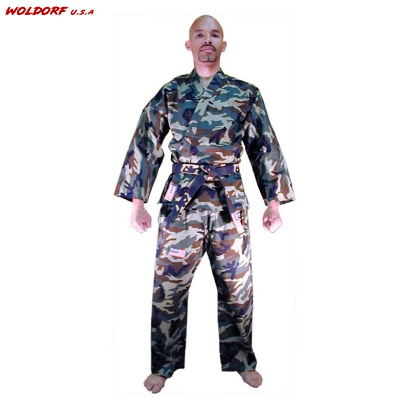 Woldorf USA Cameo Karate Suit and camouflage belt