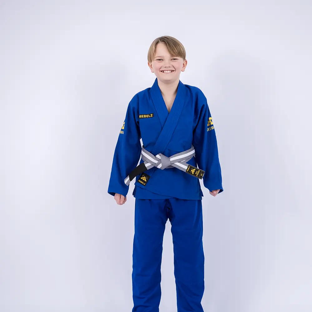 Rebelz BJJ Gi Kids Gold Standard 3 blue