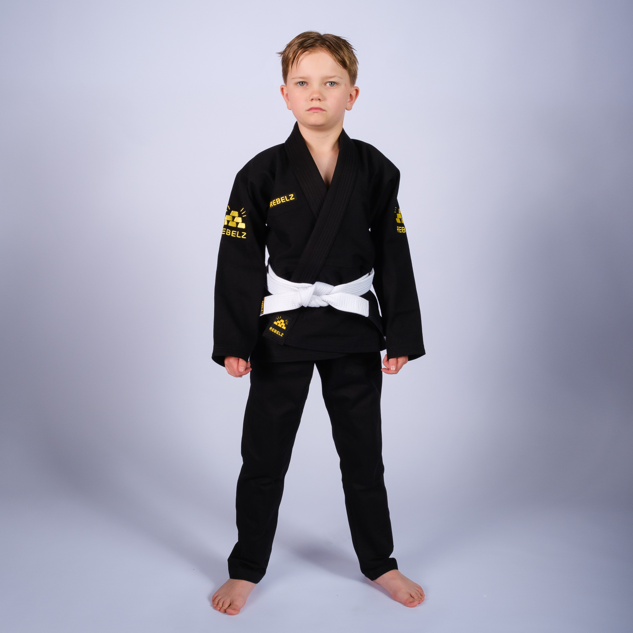 Rebelz BJJ Gi Kids Gold Standard 3 black