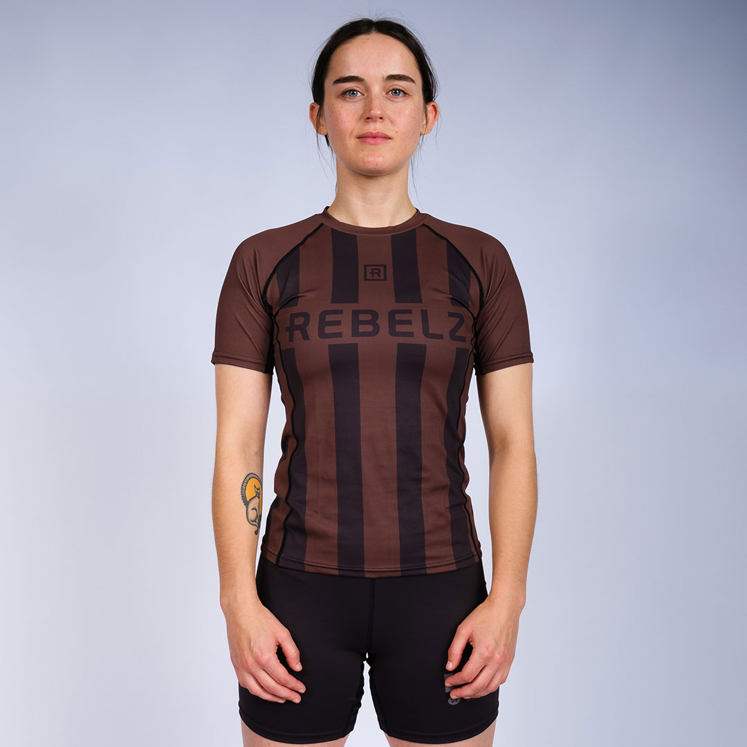 Rebelz Rashguard Women Ranked Fight Club brown