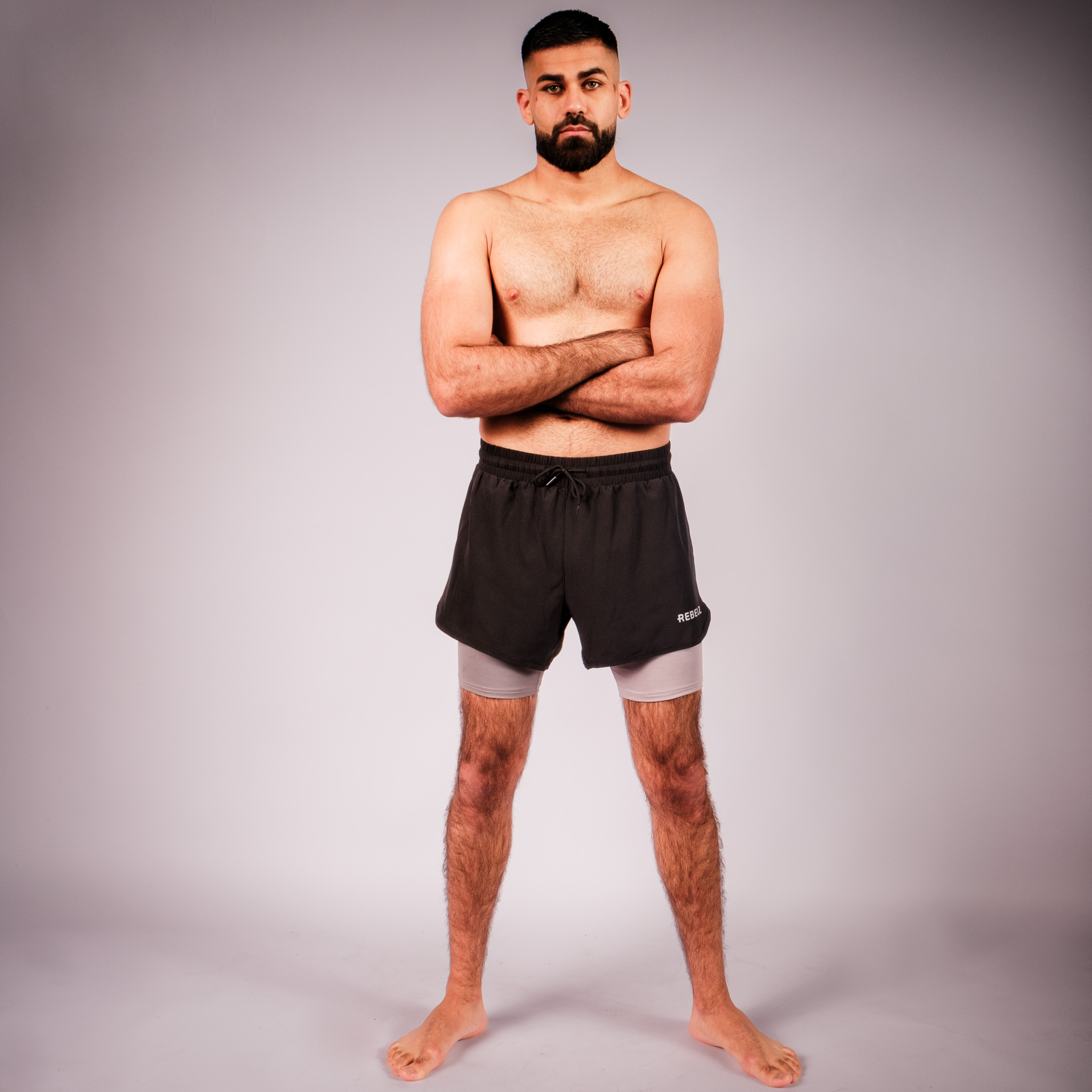 Rebelz 2 in 1 Shorts Men Stealth 2.0