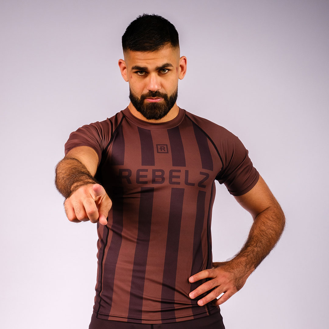 Rebelz Rashguard Men Ranked Fight Club brown