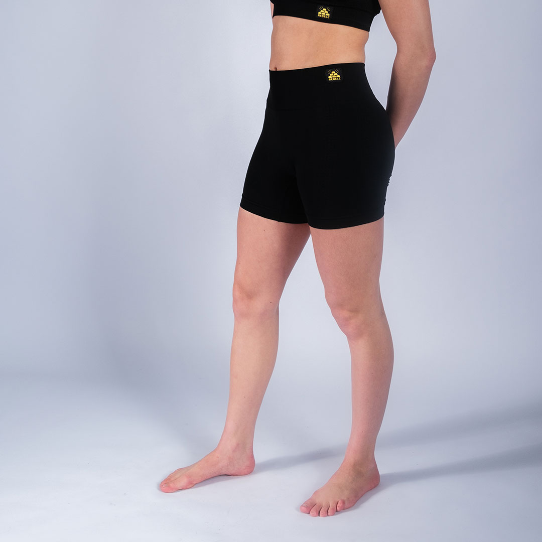 Rebelz Seamless Shorts Women Gold Standard black