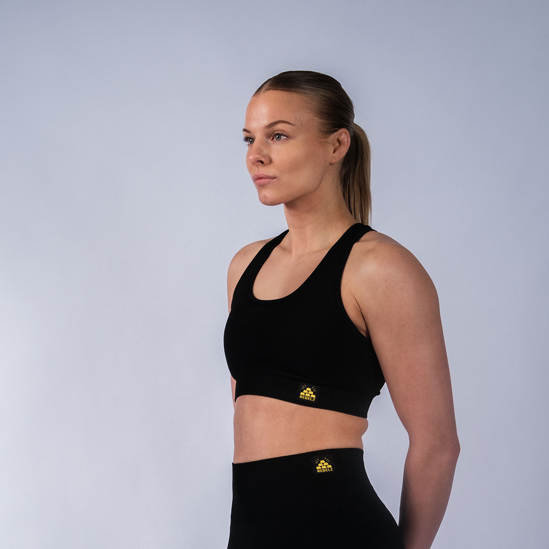 Rebelz Seamless Bra Women Gold Standard black