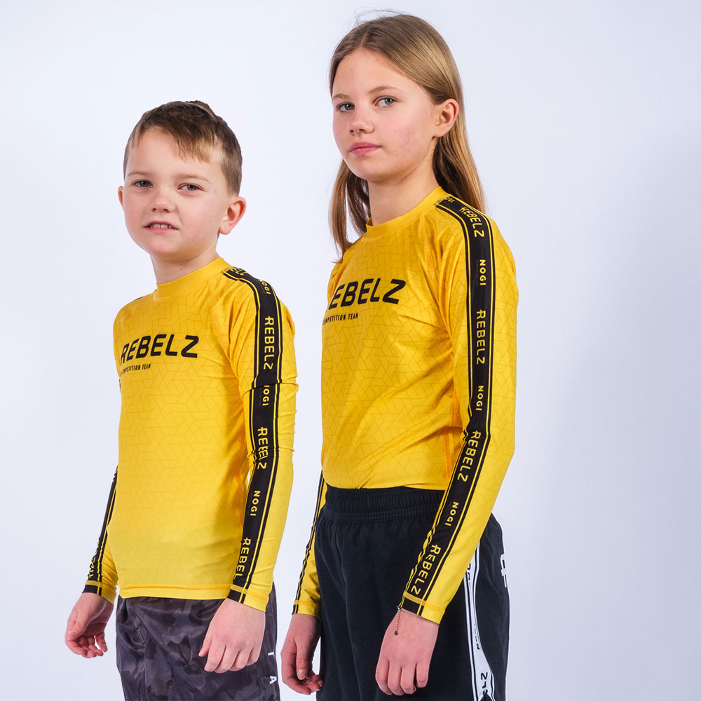 Rebelz Rashguard Kids Ranked yellow