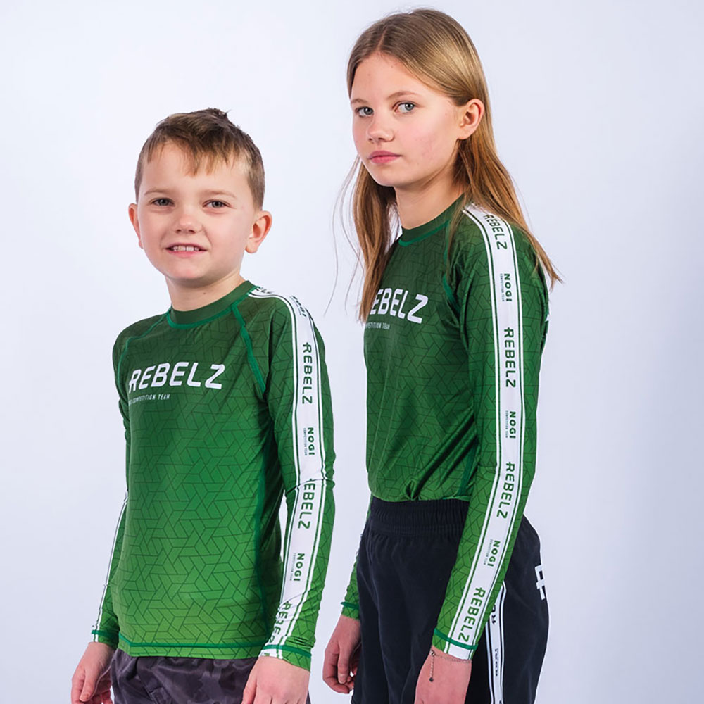 Rebelz Rashguard Kids Ranked green