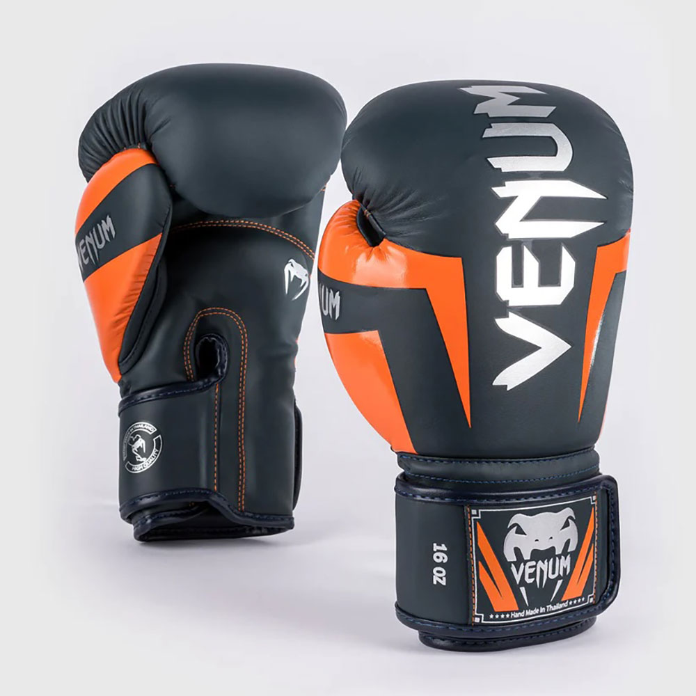 Venum Boxing Gloves Elite navy/silver/orange
