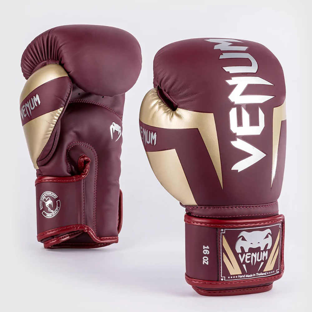 Venum Boxing Gloves Elite burgundy/gold