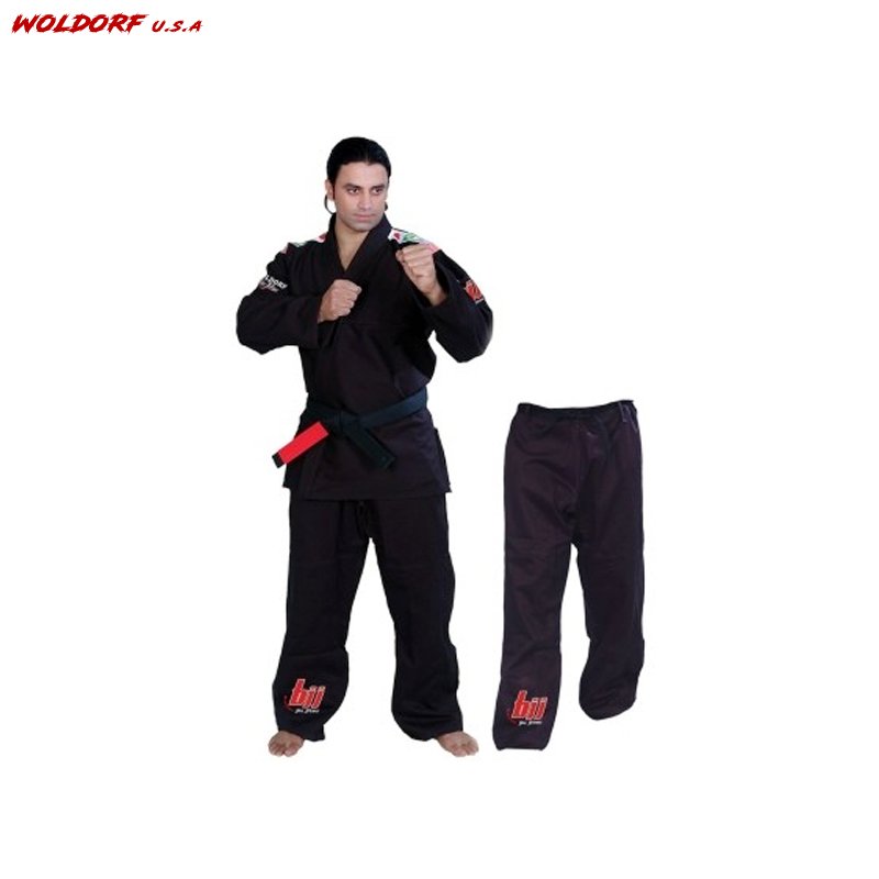 Single Weave jiu jitsu student Uniform BLACK