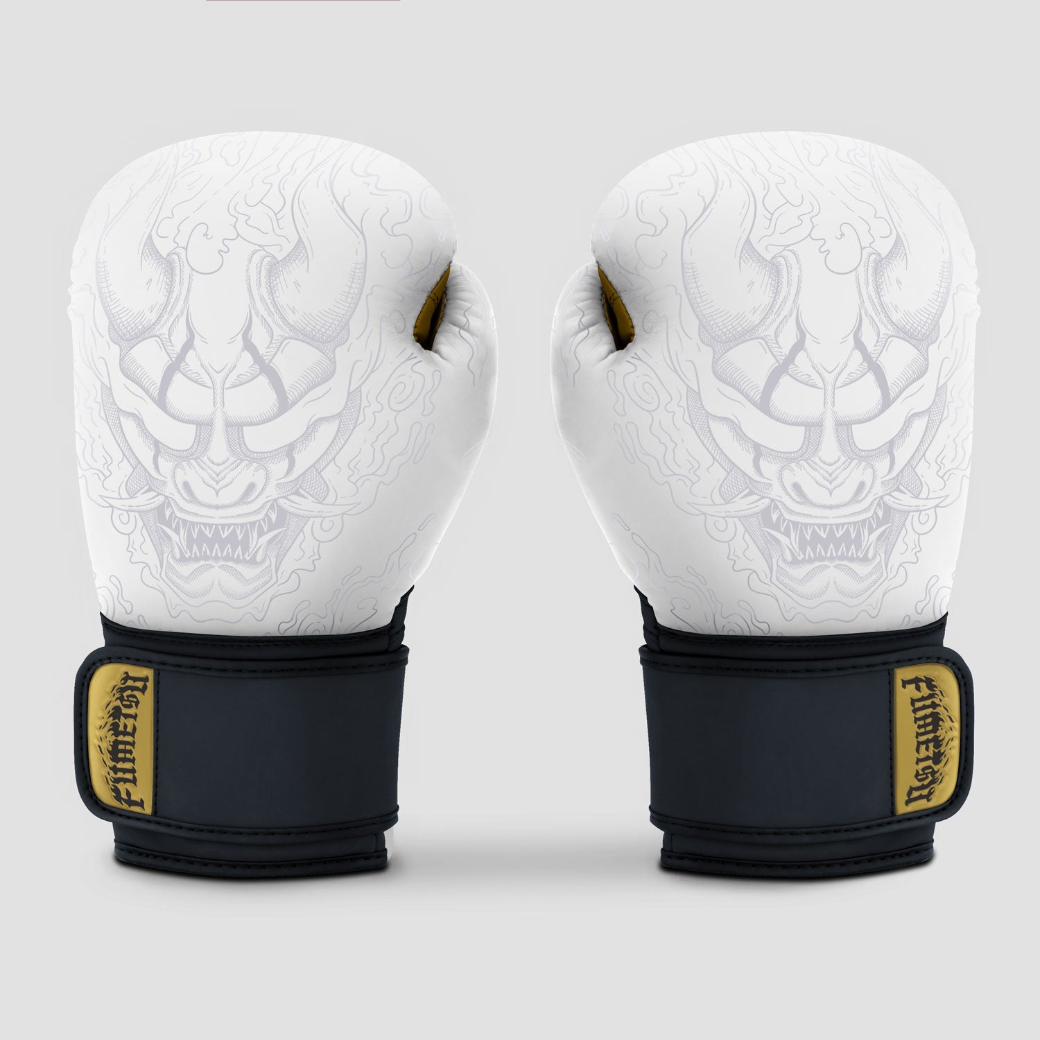 Oni Boxing Gloves White/Black/Gold