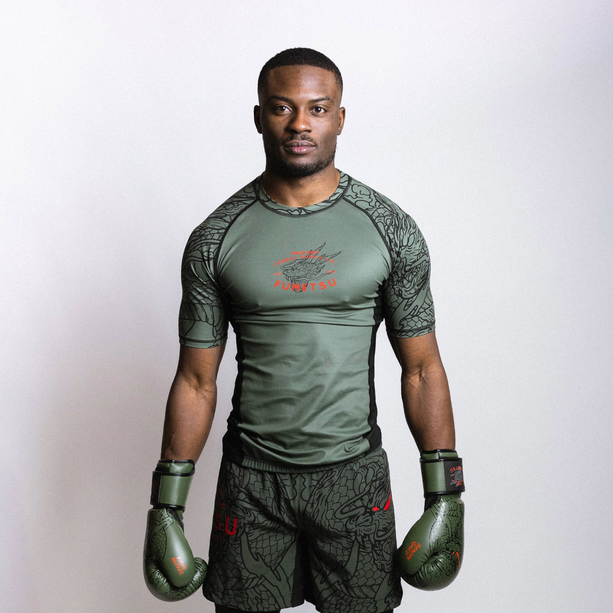 Dragon Slayer Short Sleeve Rash Guard Khaki/Orange