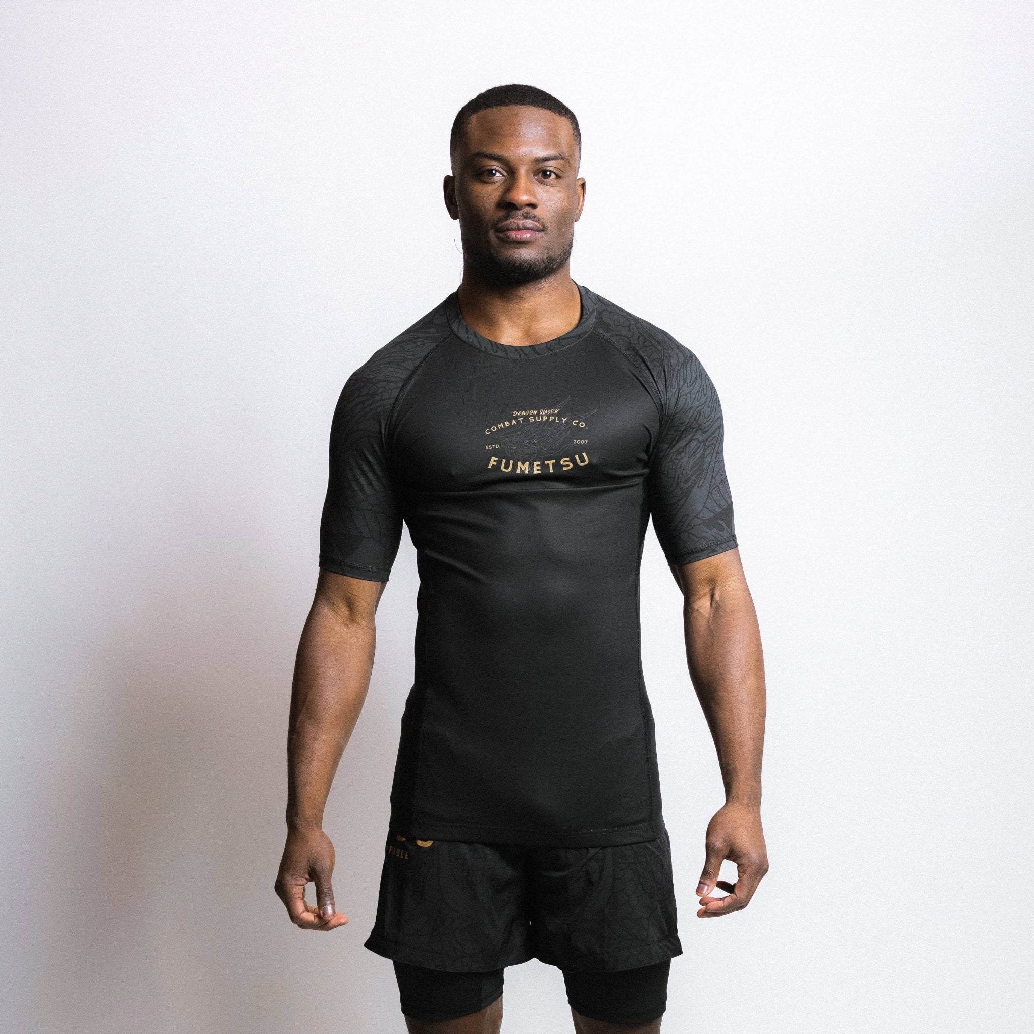 Dragon Slayer Short Sleeve Rash Guard Black/Gold