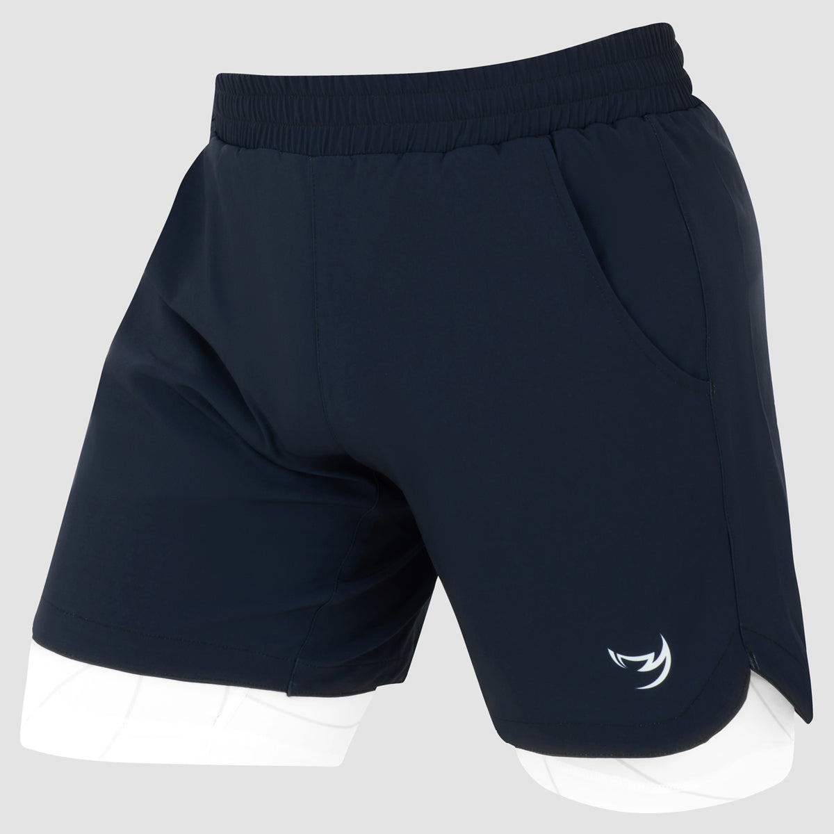 Icon Dual Layer Training Shorts Navy/White