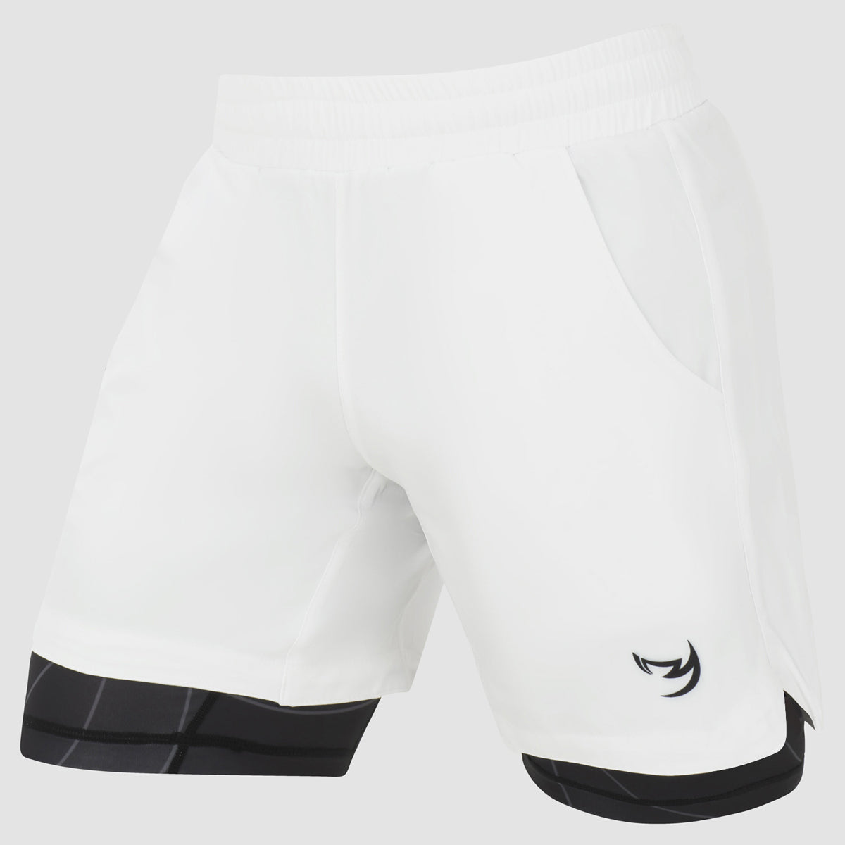 Icon Dual Layer Training Shorts White/Black