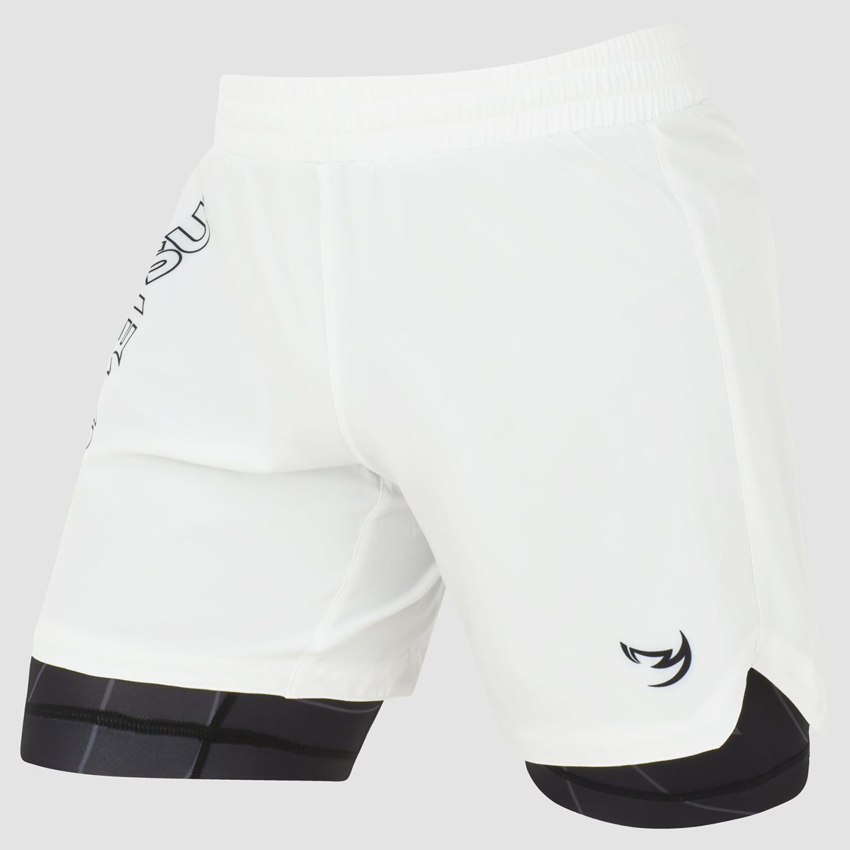 Icon Dual Layer Fight Shorts White/Black
