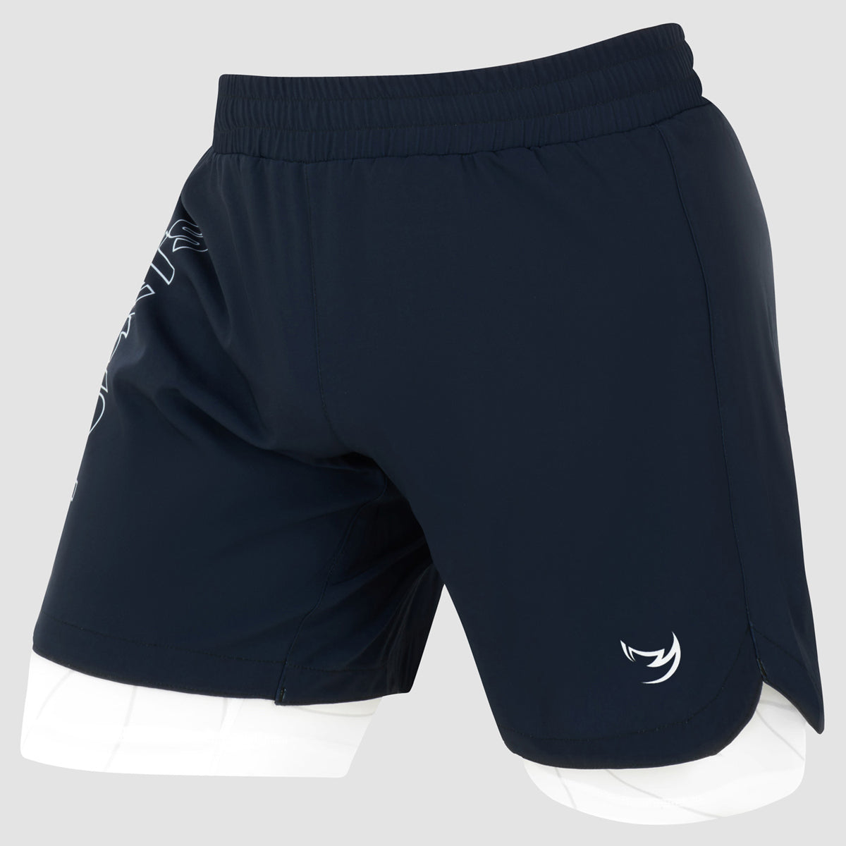 Icon Dual Layer Fight Shorts Navy/White