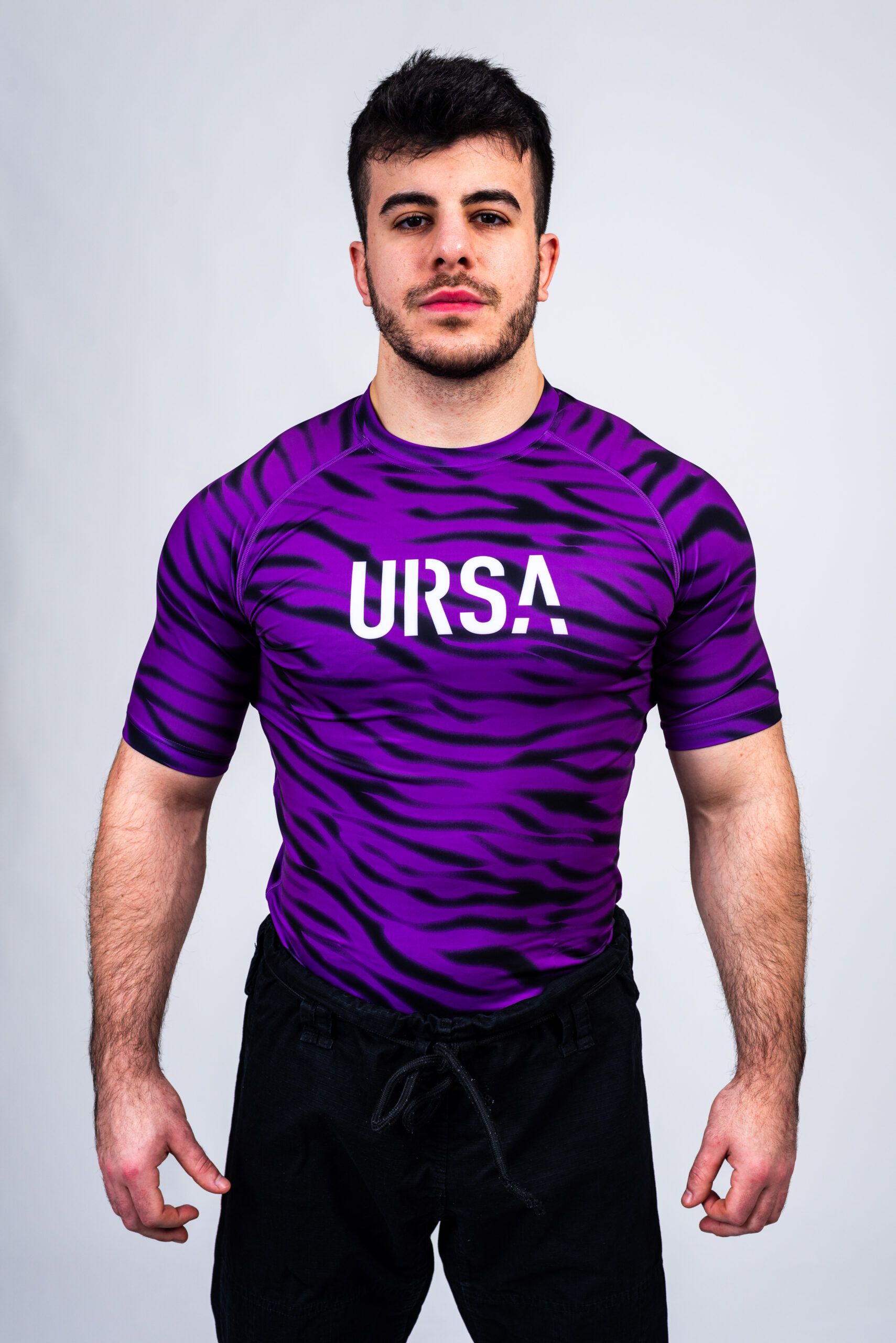 no gi Rashguard purple animal print