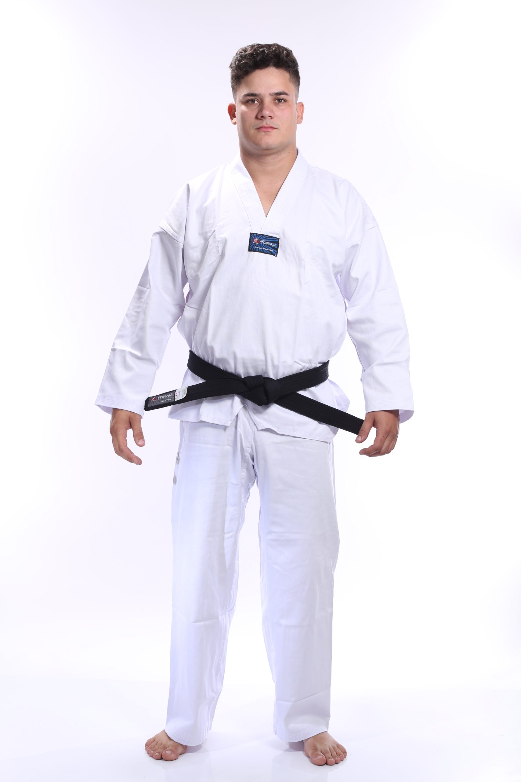 DOBOK TAEKWONDO REFORÇADO GOLA BRANCA ADULTO