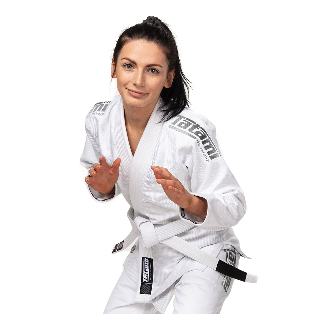 Tatami BJJ Gi Ladies Estilo Black Label white/grey