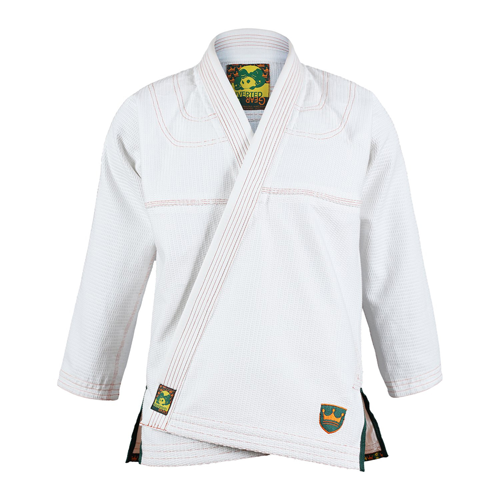 Inverted Gear BJJ Gi Gold Weave white
