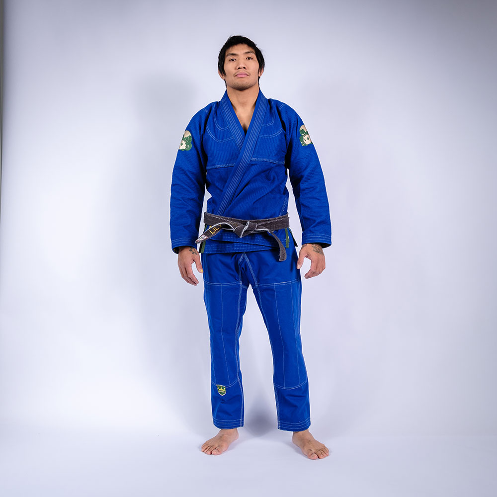 Inverted Gear BJJ Gi Gold Weave V2 blue