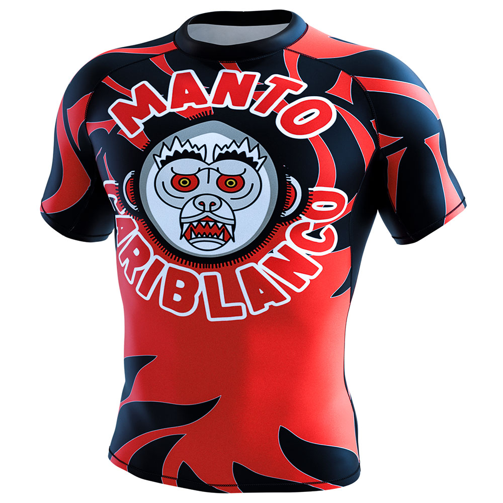 Manto Rashguard Cariblanco black/red
