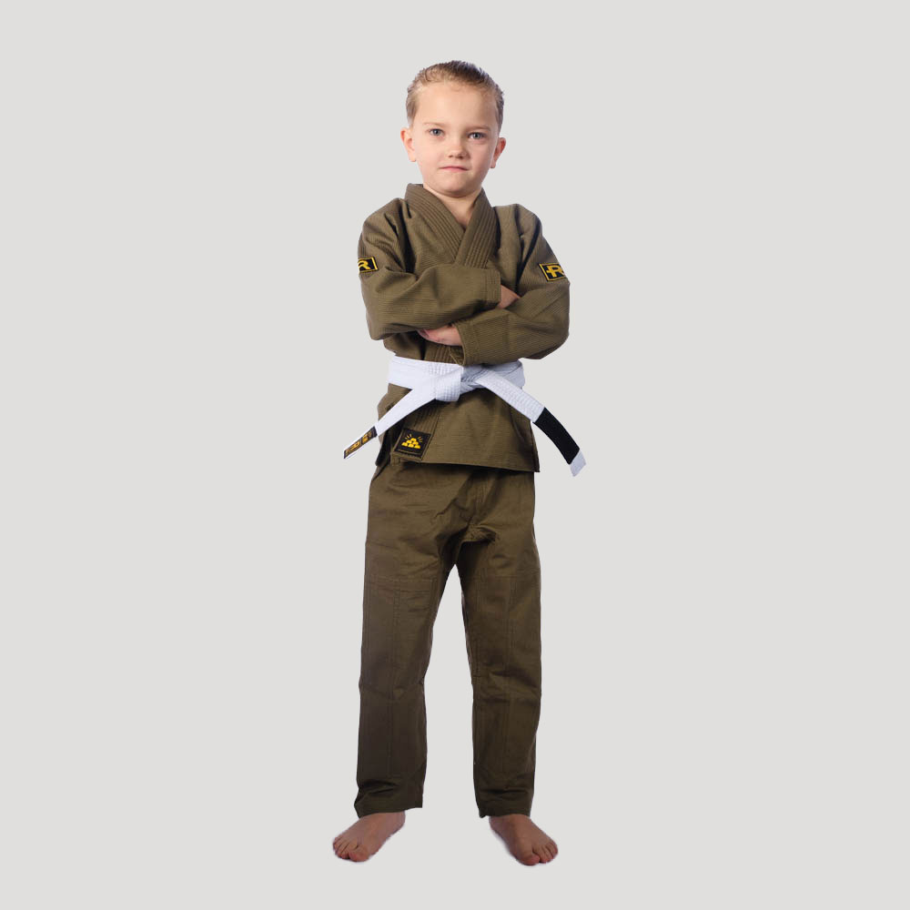 Rebelz BJJ Gi Kids Gold Standard 2 Limited Edition olive