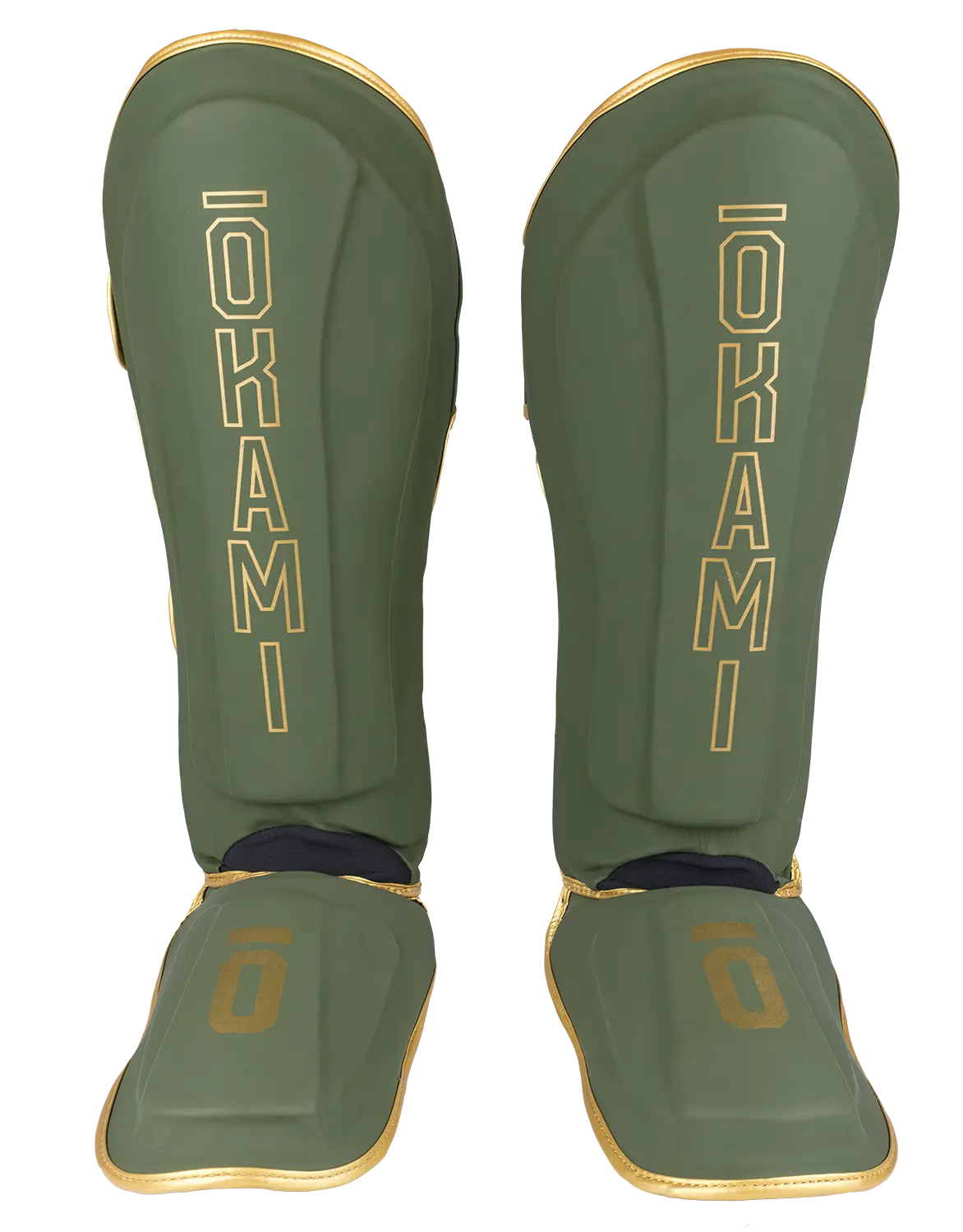 OKAMI FIGHTGEAR Shin Guards Competitor V2 Olive/Gold